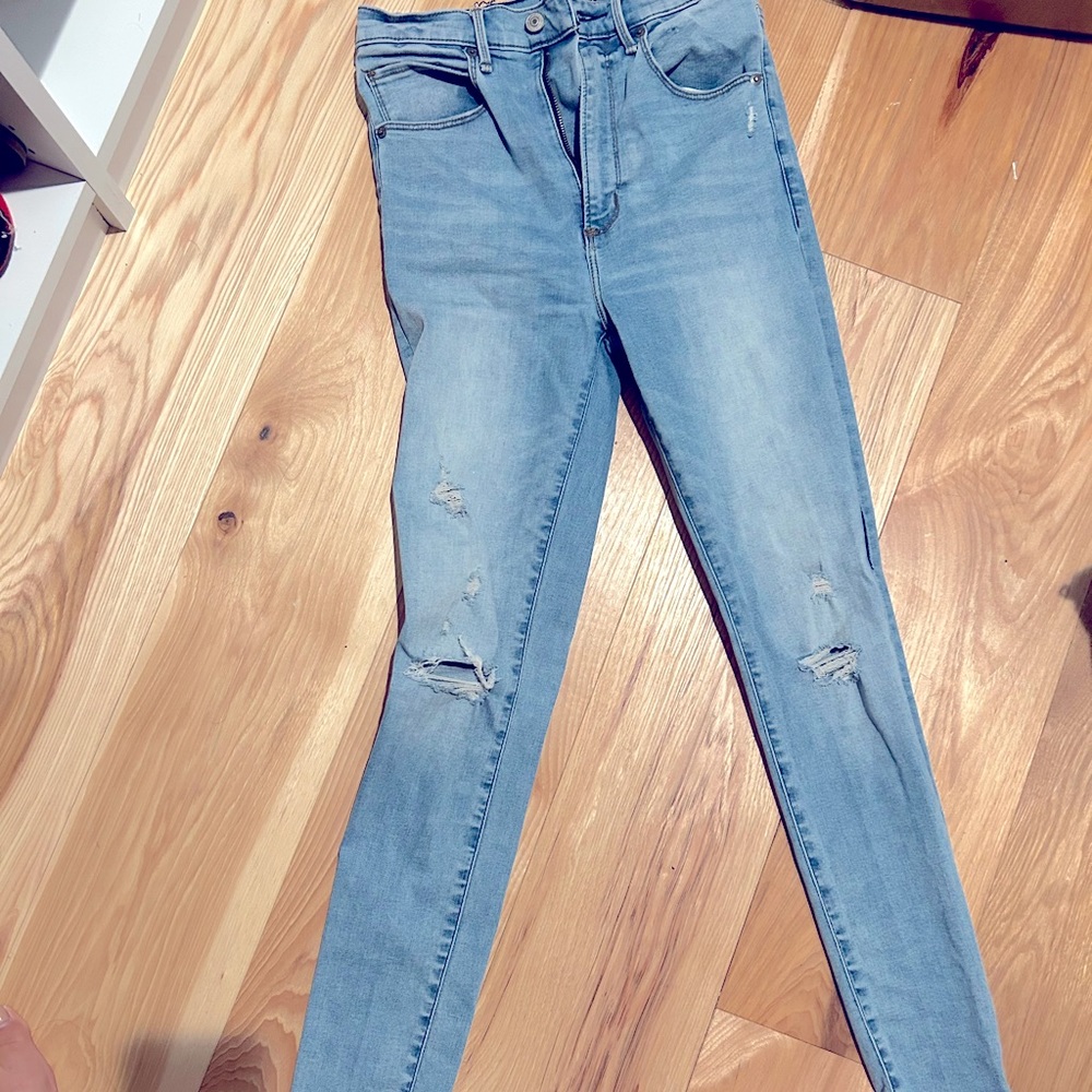 Long high rise skinny jeans